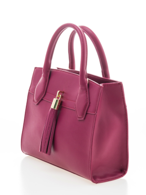 Bolsa Estruturada Pink com Tassel Dourado