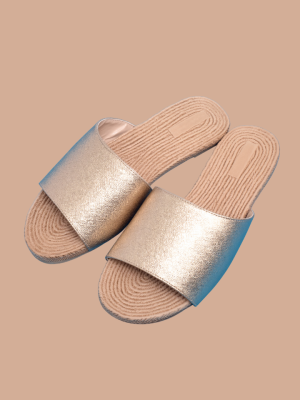 Rasteira Dourada Metalizada